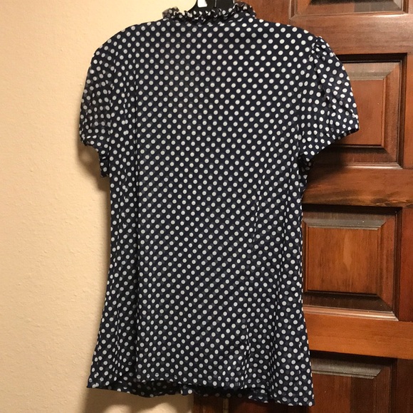 Adorable navy & white polka dot shirt - Picture 2 of 2